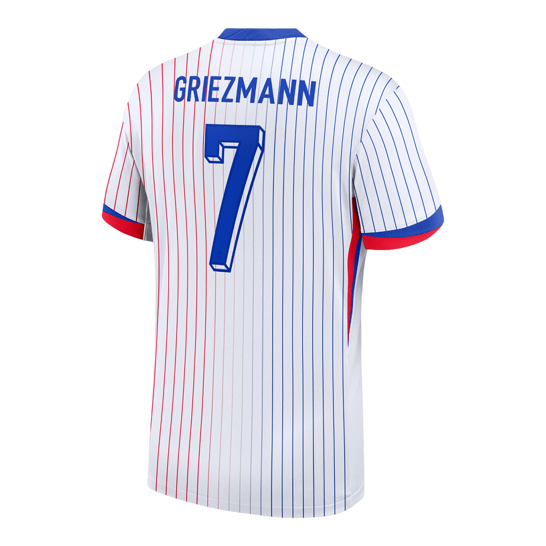 Camiseta de fútbol visitante de Francia para la Eurocopa 2024, número 7, de Griezmann, color blanco