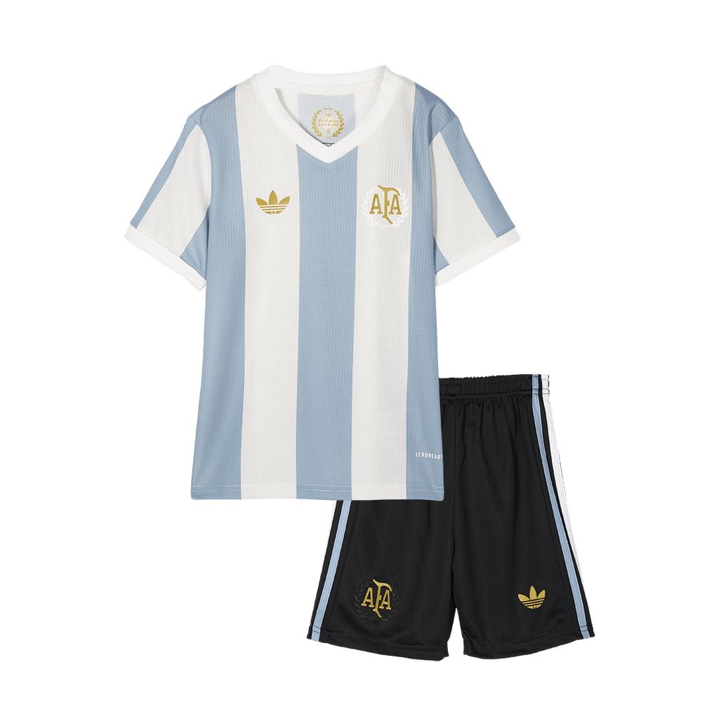 Kit de camiseta de fútbol de Argentina 2024 para niños (camiseta y pantalón corto) - 50.º aniversario