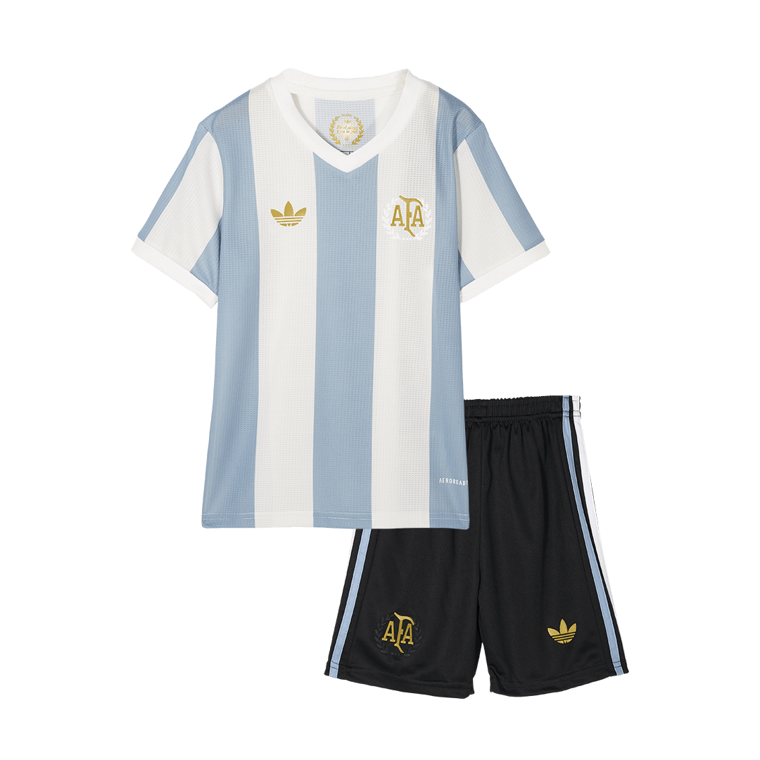 Kit de camiseta de fútbol de Argentina 2024 para niños (camiseta y pantalón corto) - 50.º aniversario