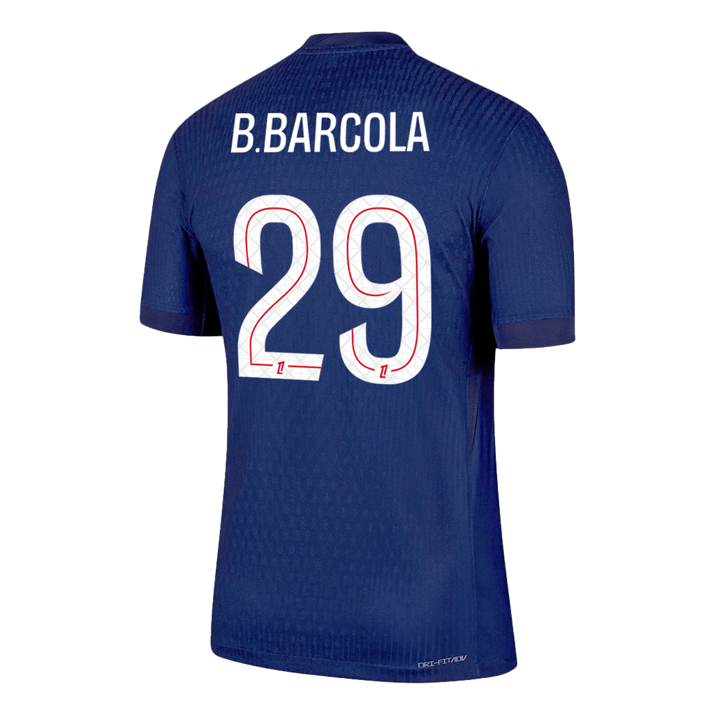 PSG B.BARCOLA #29 Home Soccer Jersey Authentic 2025/26