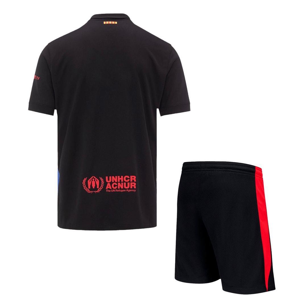 Camiseta de visitante del Barcelona 2024/25 (camiseta y pantalón corto) - Logotipo de Spotify sin texto