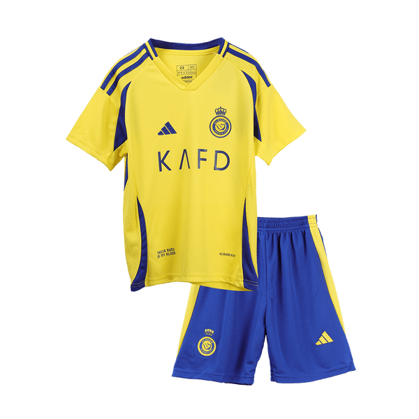 Al Nassr Home Soccer Jersey Kit 2024/25 Kids(Jersey+Shorts) - Football Shirt | SmartJerseys | Official Quality