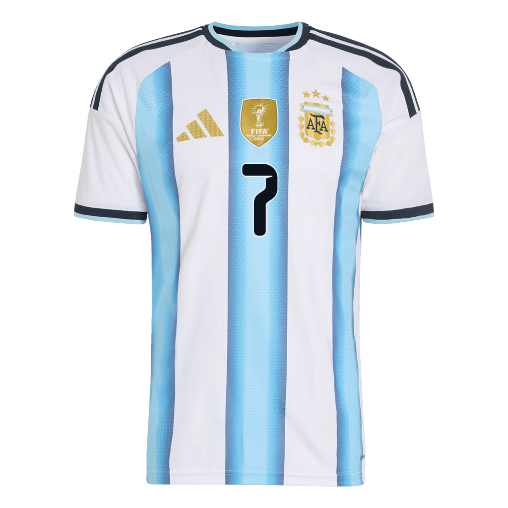 DE PAUL #7 Player Version Argentina Home Soccer Jersey World Cup 2026 Blue&White