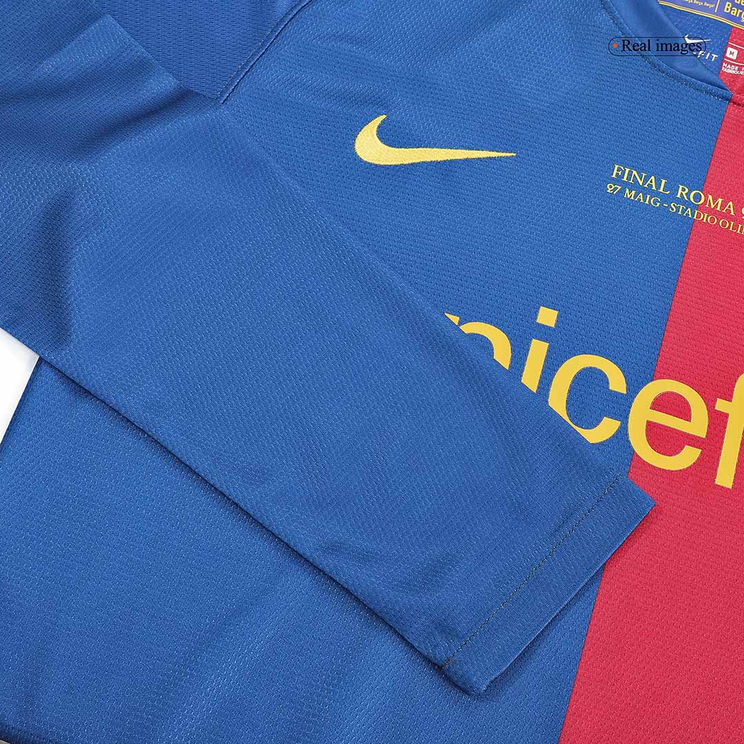 Barcelona XAVI #6 Home Soccer Jersey Retro 2008/09 - Long Sleeve (UCL Final)