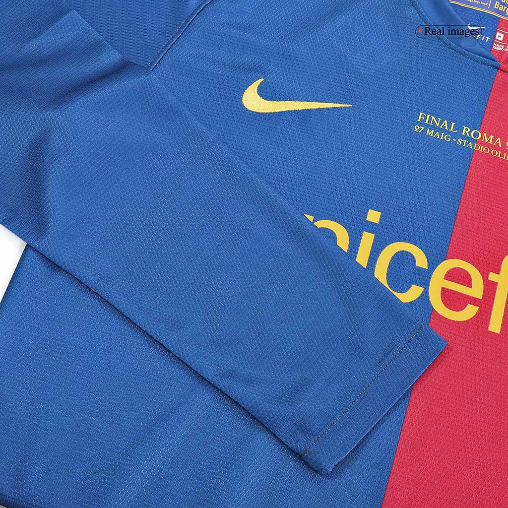 Camiseta de fútbol retro Barcelona ETO'O #9 1ª equipación 2008/09 - Manga larga (Final UCL)