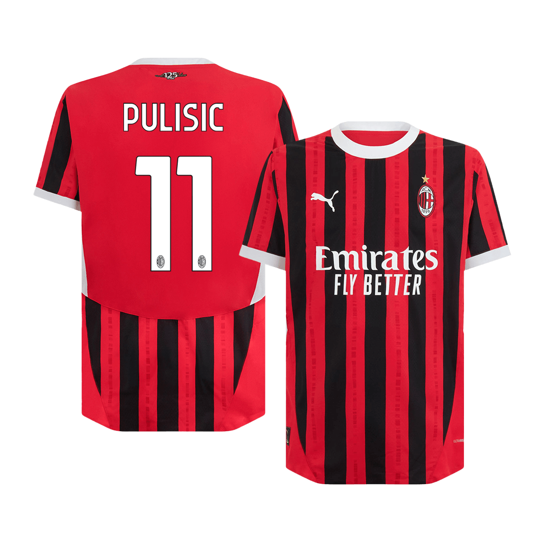 AC Milan PULISIC #11 Home Jersey Authentic 2024/25 - Football Shirt | SmartJerseys | Official Quality