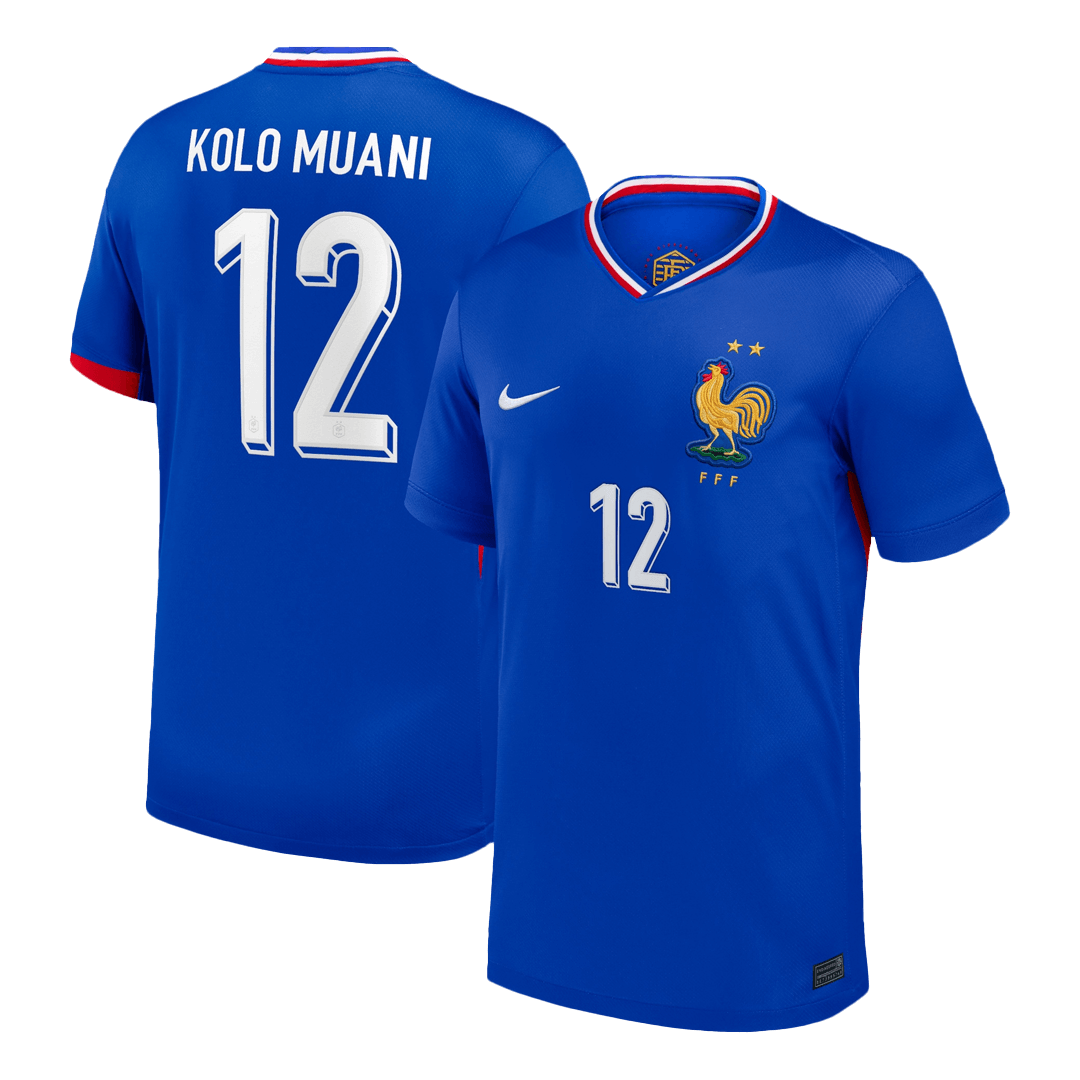 KOLO MUANI#12 France Euro Home Soccer Jersey 2024 Blue - Football Shirt | SmartJerseys | Official Quality