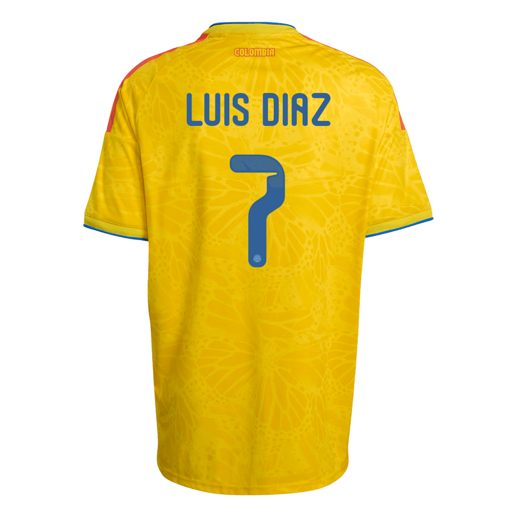 LUIS DíAZ #7 Colombia Home Soccer Jersey World Cup 2026 Yellow