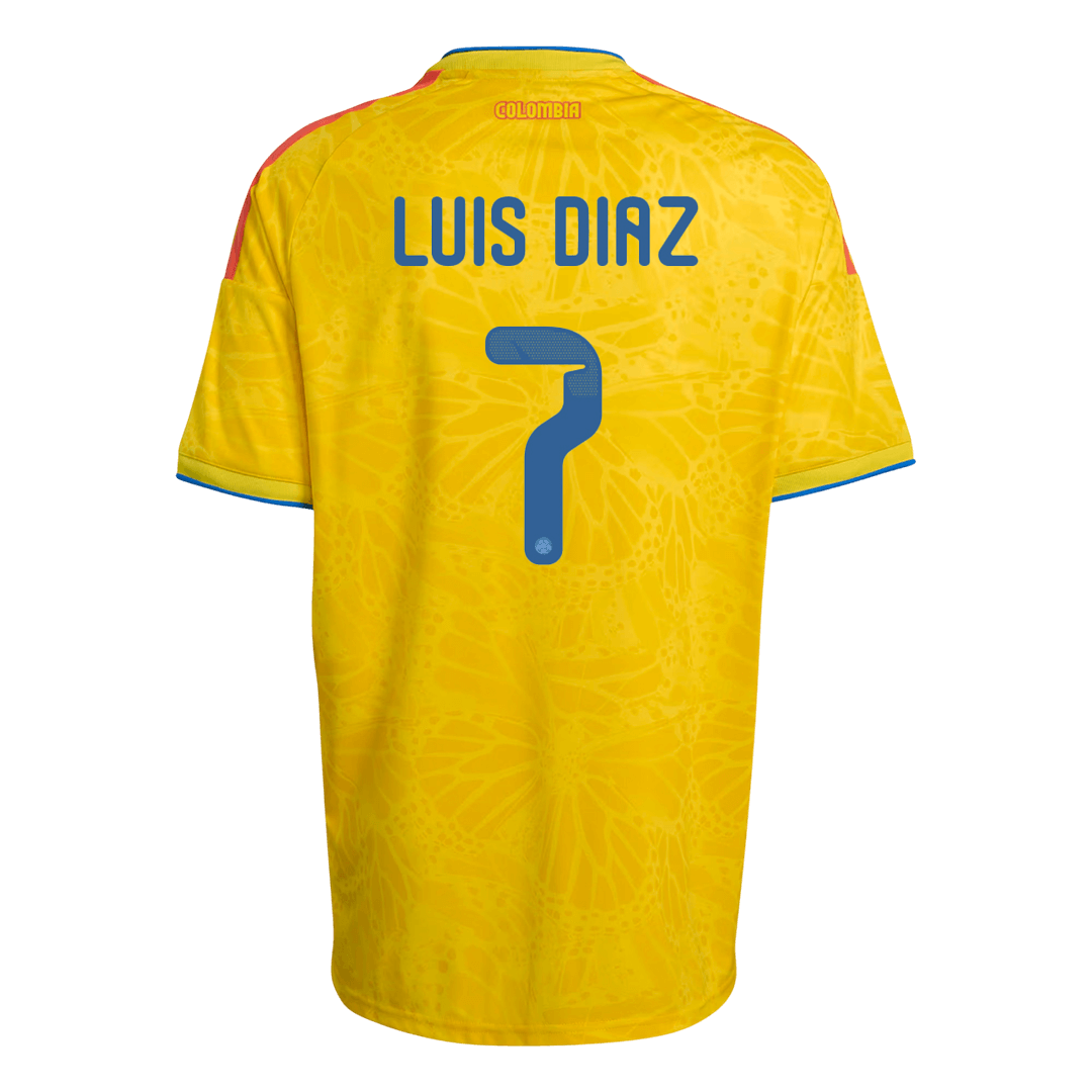 LUIS DíAZ #7 Colombia Home Soccer Jersey World Cup 2026 Yellow