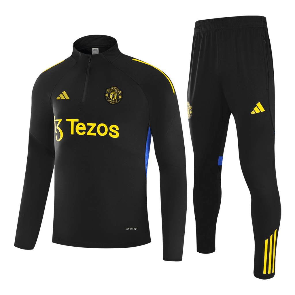 Manchester United Sweatshirt Kit 2025/26 - Black (Top+Pants) - Football Shirt | SmartJerseys | Official Quality