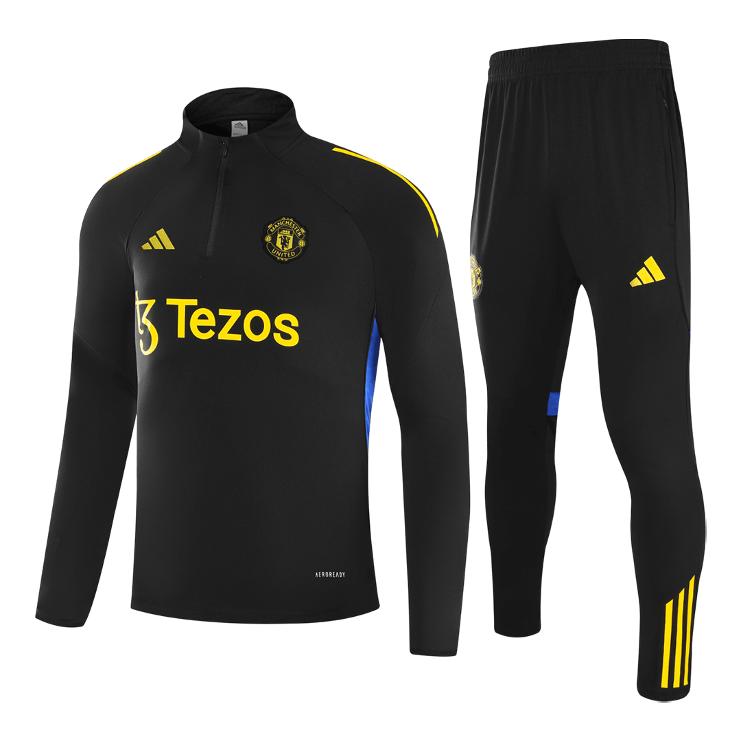Manchester United Sweatshirt Kit 2025/26 - Black (Top+Pants) - Football Shirt | SmartJerseys | Official Quality