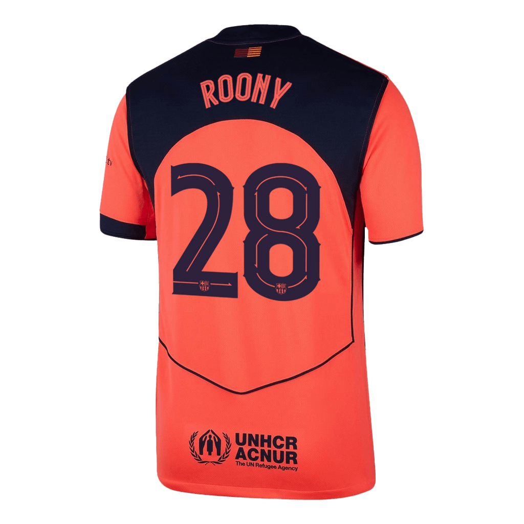 Camiseta de fútbol visitante del Barcelona ROONY #28 (tercera equipación) 2025/26