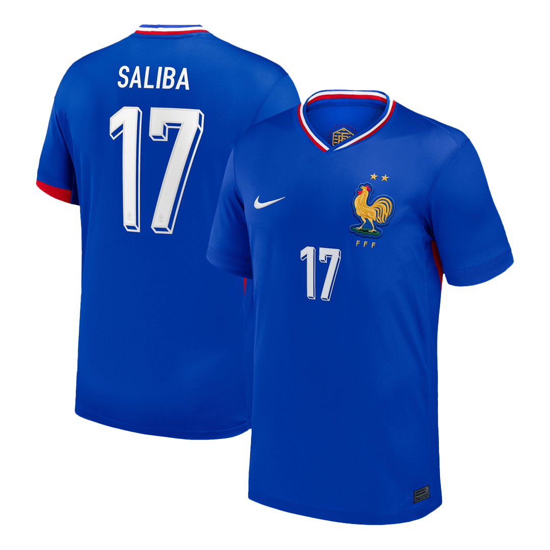 SALIBA #17 France Euro Home Soccer Jersey 2024 Blue - Football Shirt | SmartJerseys | Official Quality