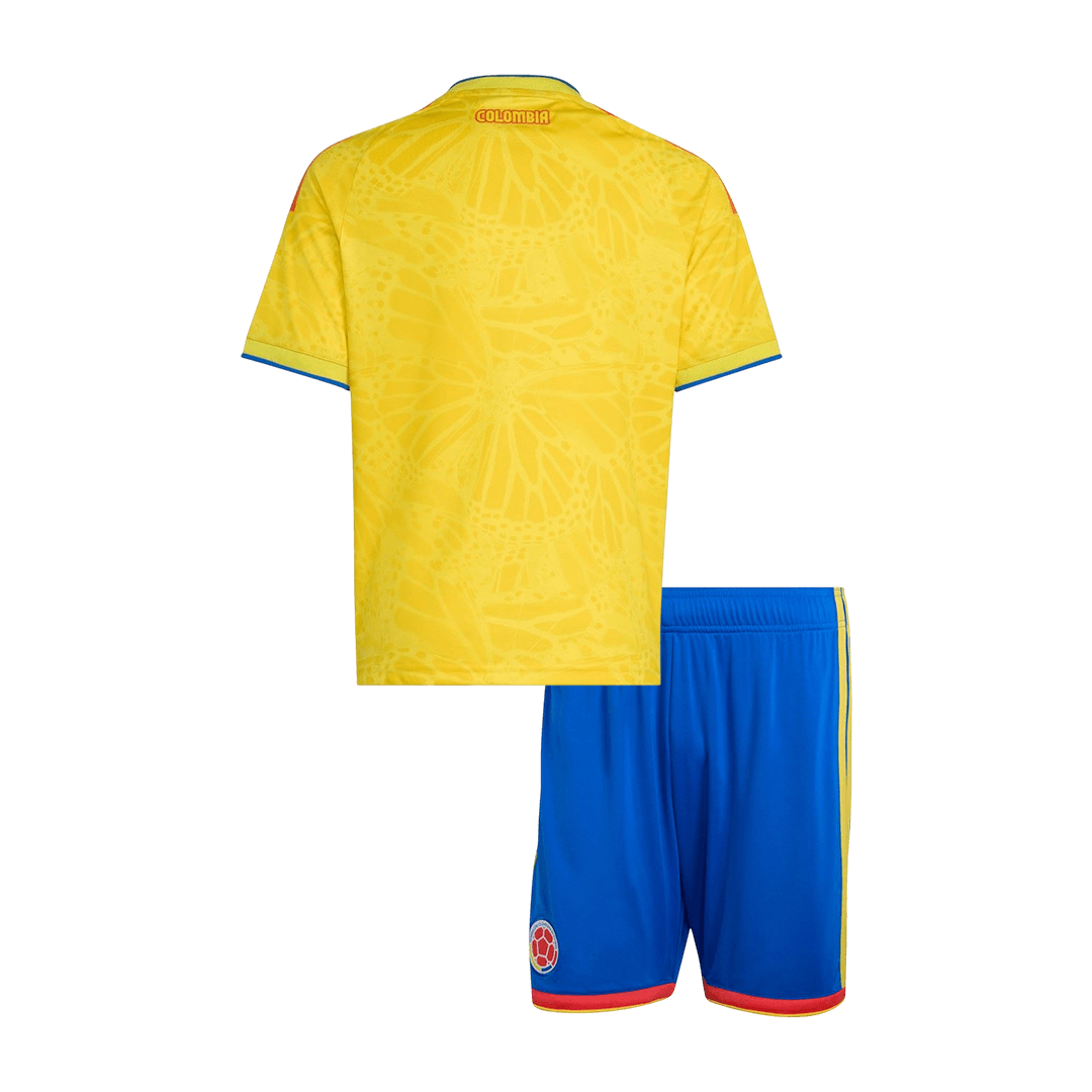 Kid's Colombia Home Soccer Jersey Kit(Jersey+Shorts) World Cup 2026 Yellow