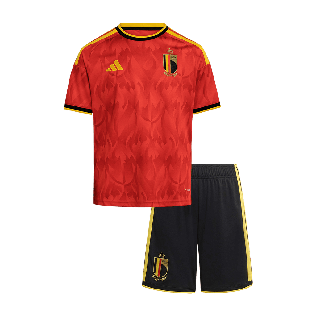 Kid's Belgium Home Soccer Jersey Kit(Jersey+Shorts) 25/26 Red - Football Shirt | SmartJerseys | Official Quality