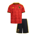 Kid's Belgium Home Soccer Jersey Kit(Jersey+Shorts) 25/26 Red - Football Shirt | SmartJerseys | Official Quality