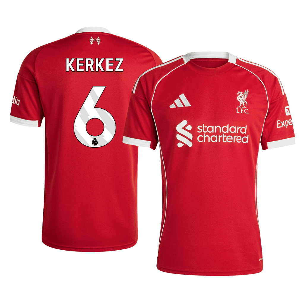 Liverpool KERKEZ #6 Home Soccer Jersey 2025/26 - Football Shirt | SmartJerseys | Official Quality