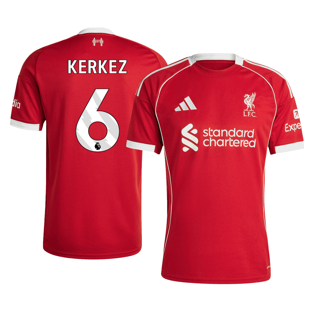 Liverpool KERKEZ #6 Home Soccer Jersey 2025/26 - Football Shirt | SmartJerseys | Official Quality