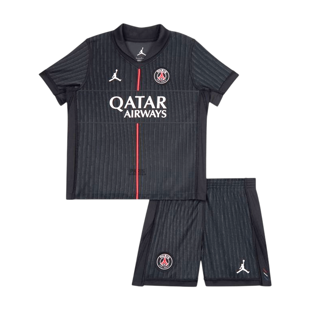 Kid's PSG Fourth Soccer Jersey Kit(Jersey+Shorts) 25/26 Black - Football Shirt | SmartJerseys | Official Quality