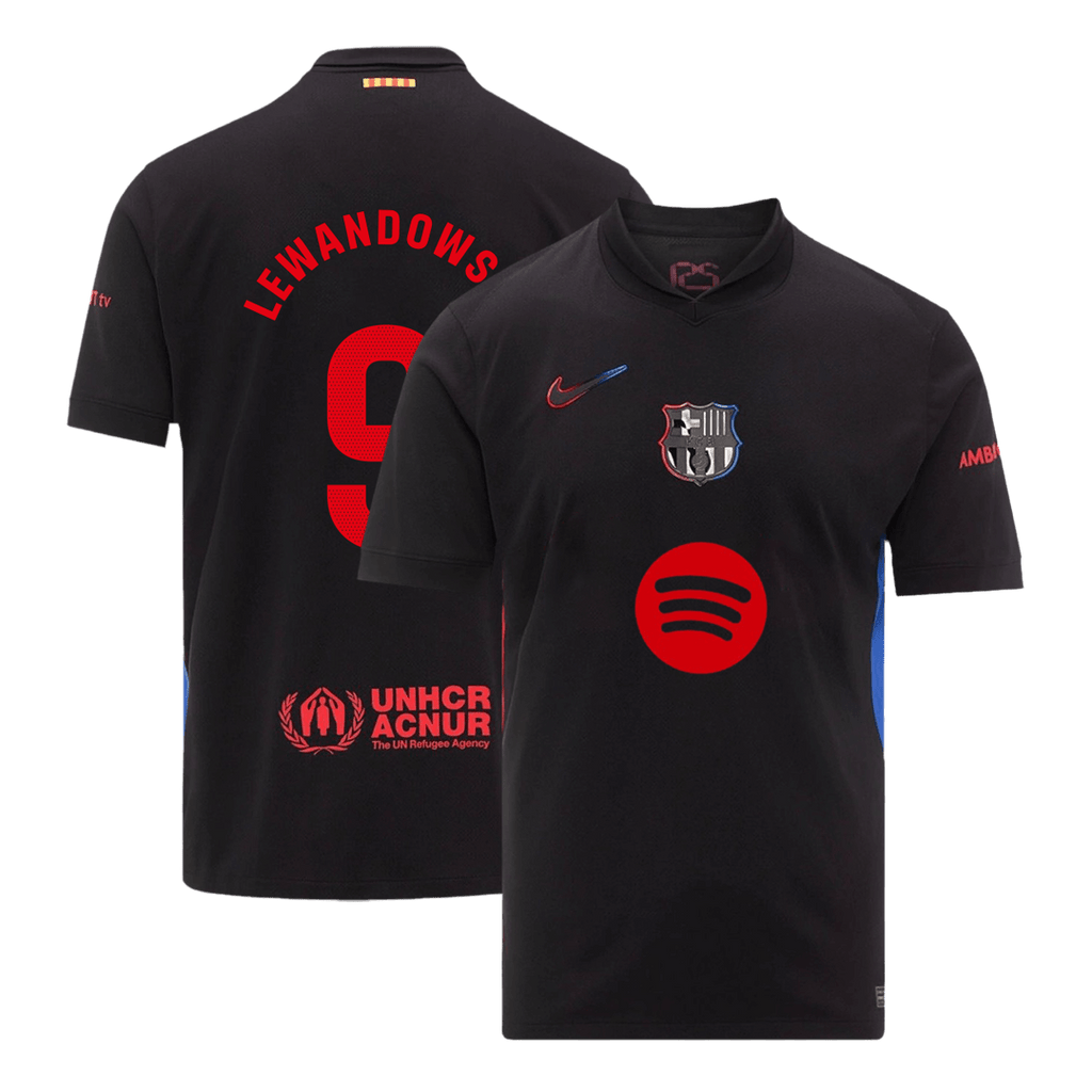 Barcelona LEWANDOWSKI #9 Away Soccer Jersey 2024/25- Spotify Logo Without Text - Football Shirt | SmartJerseys | Official Quality