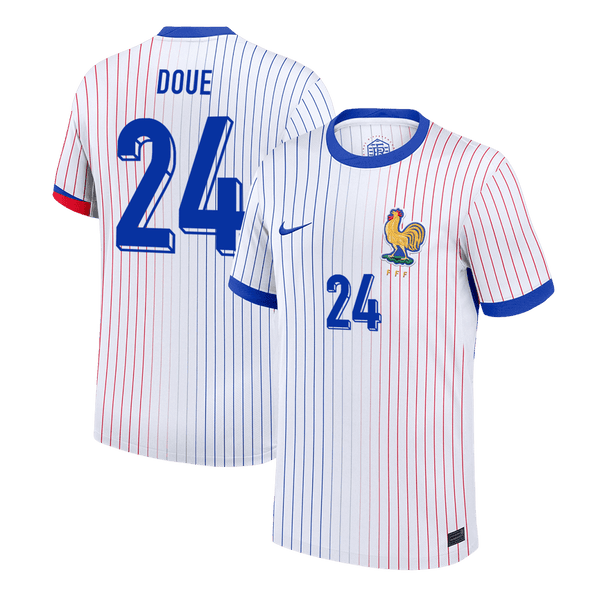 DOUE #24 France Euro Away Soccer Jersey 2024 White - Football Shirt | SmartJerseys | Official Quality