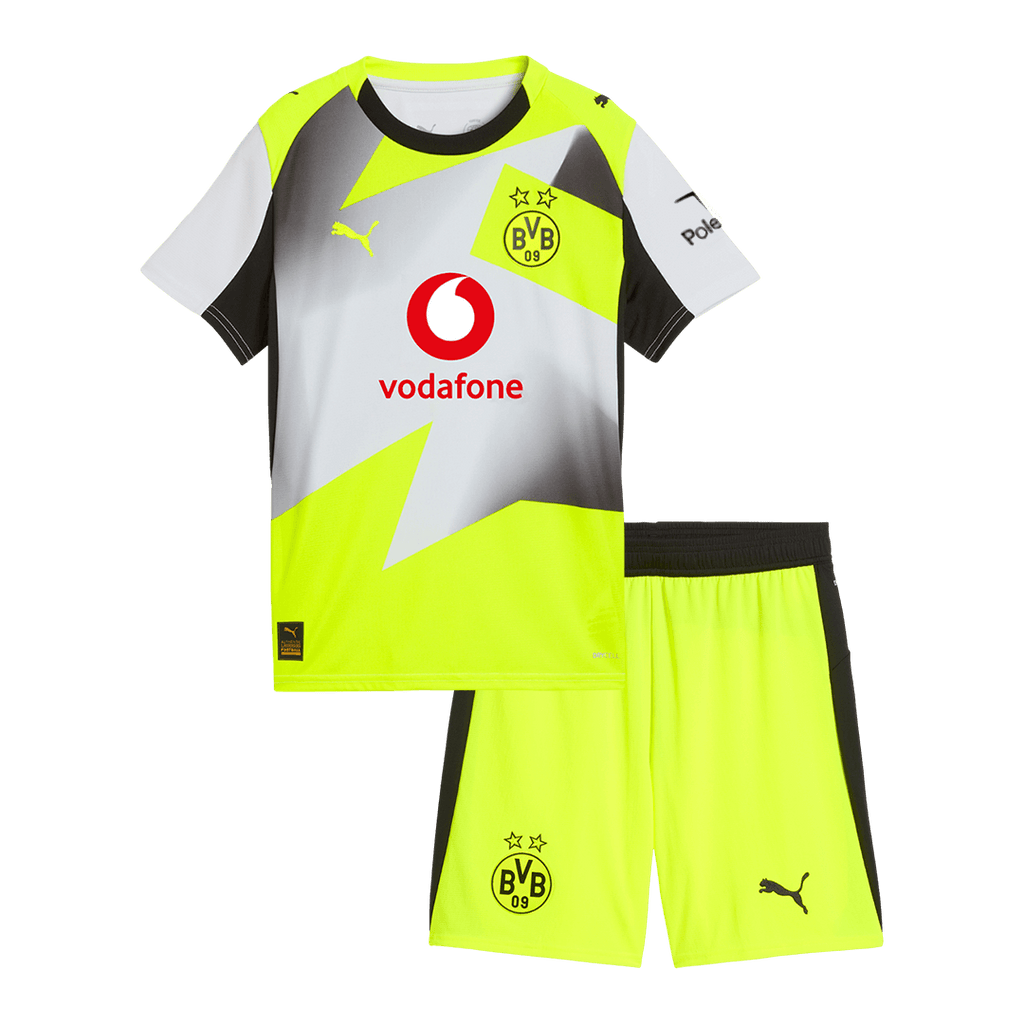 25/26 Kid's Borussia Dortmund Away Kit(Jersey+Shorts) Gray - Football Shirt | SmartJerseys | Official Quality