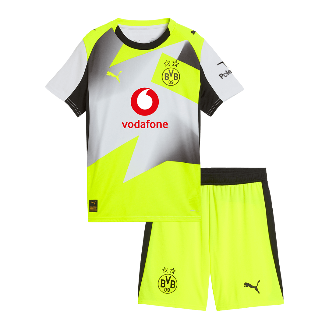 25/26 Kid's Borussia Dortmund Away Kit(Jersey+Shorts) Gray - Football Shirt | SmartJerseys | Official Quality