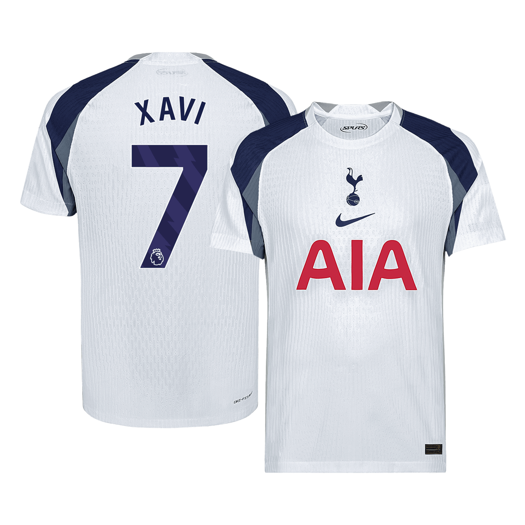 XAVI #7 Authentic Tottenham Hotspur Home Soccer Jersey 2025/26 White - Football Shirt | SmartJerseys | Official Quality