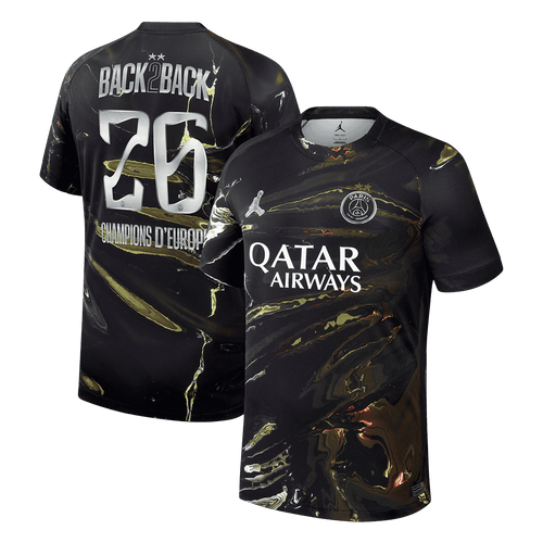 2025/26 PSG Night Edition Soccer Jersey Champions of Europe 2026 Print - original front view - SmartJerseys