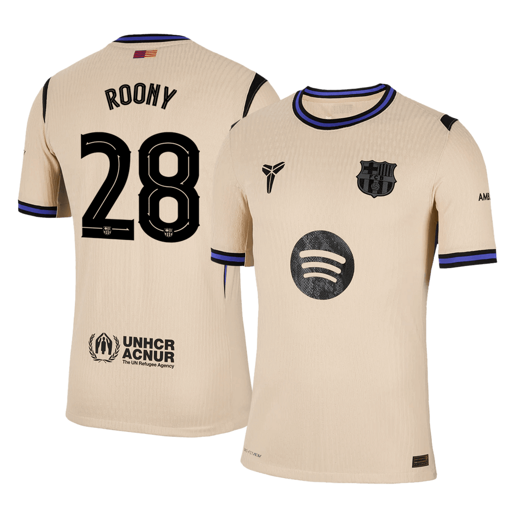 ROONY #28 Authentic Barcelona Away Soccer Jersey 2025/26 Yellow- UCL - Football Shirt | SmartJerseys | Official Quality