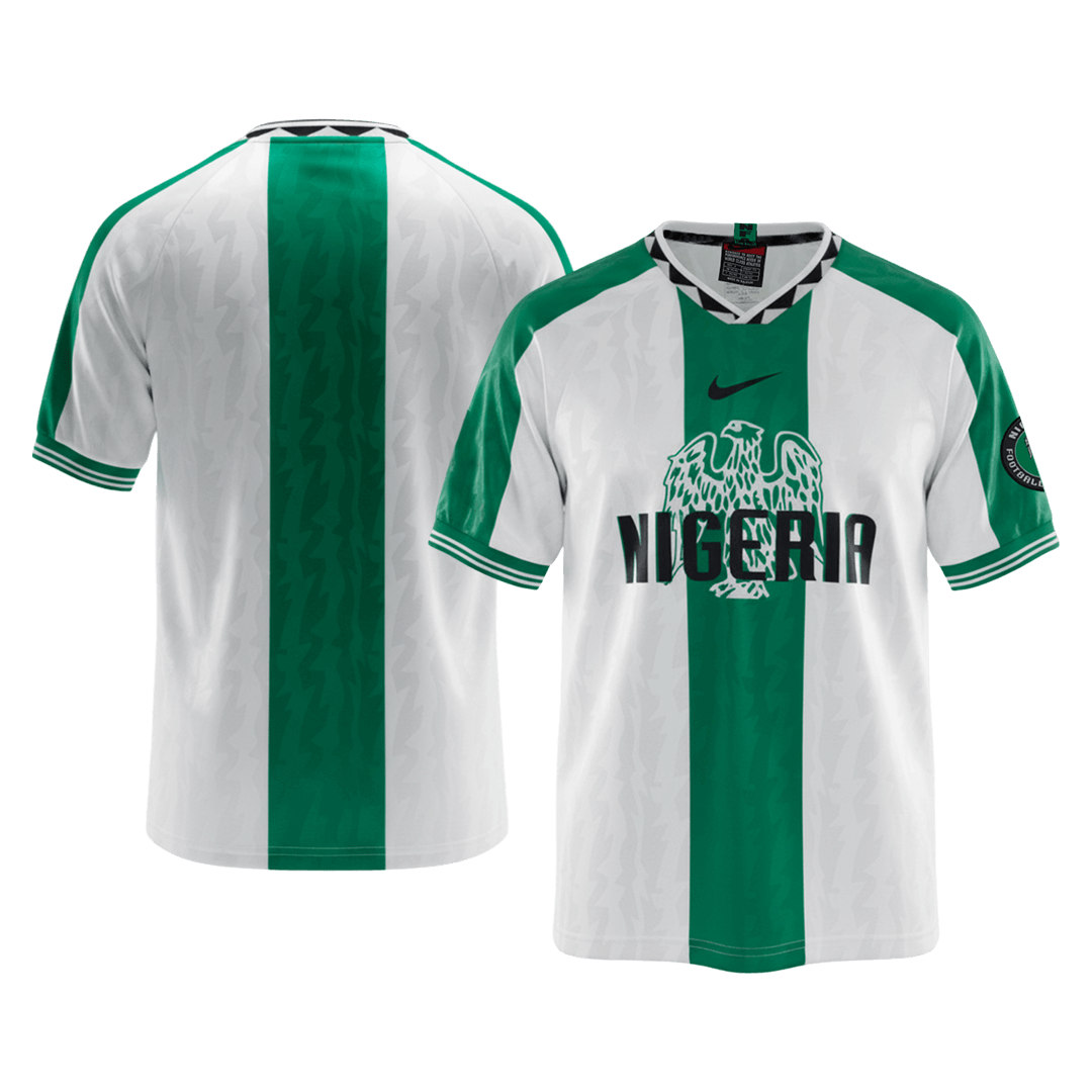 Camiseta retro de fútbol de visitante de Nigeria 1996