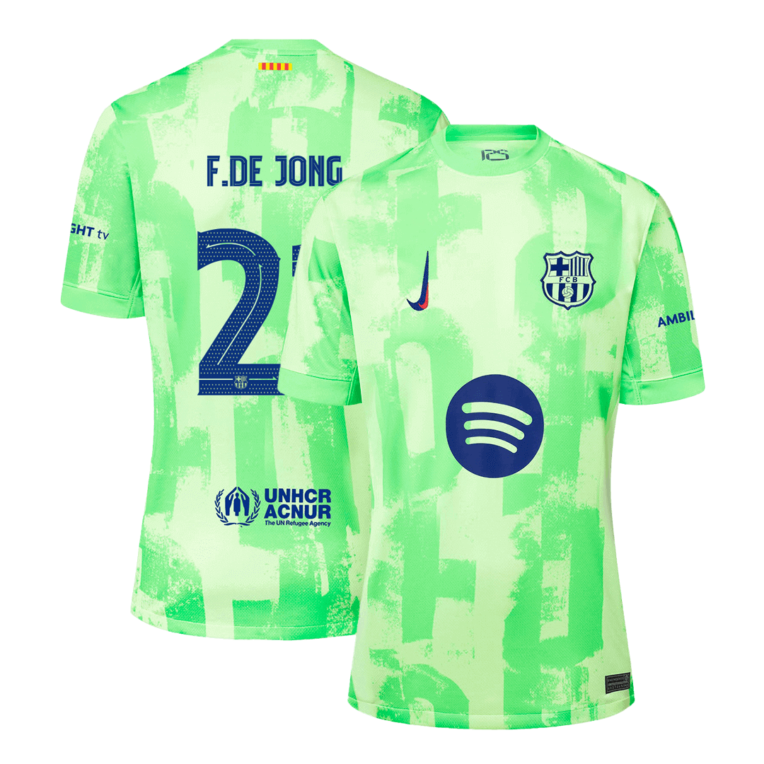 Barcelona F.DE JONG #21 Third Away Jersey 2024/25 - UCL（Spotify Logo Without Text） - Football Shirt | SmartJerseys | Official Quality