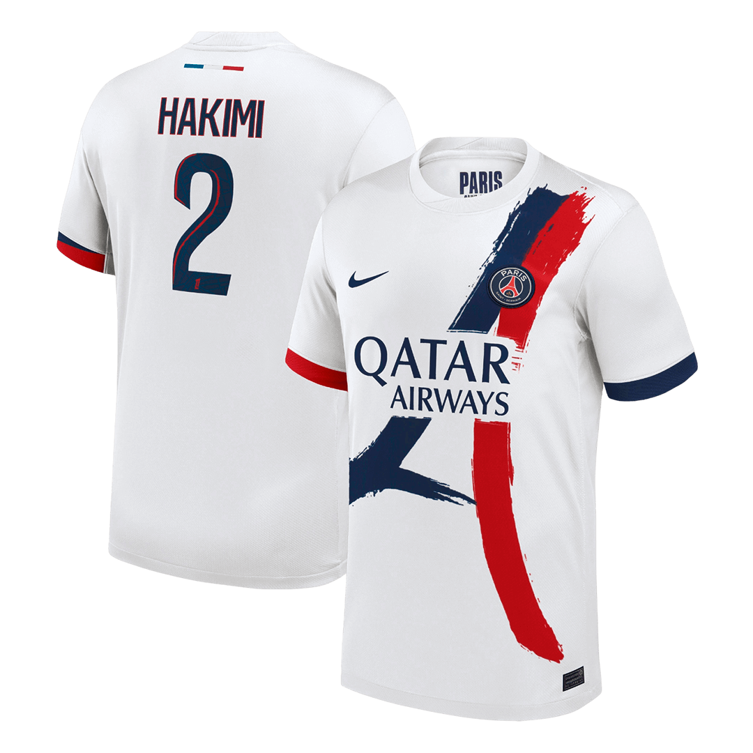 HAKIMI #2 Authentic PSG Away Soccer Jersey 25/26 White - Football Shirt | SmartJerseys | Official Quality