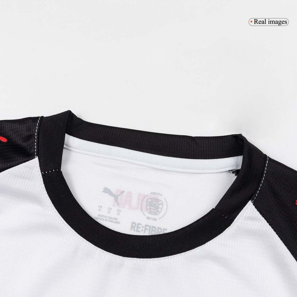 Camiseta de fútbol visitante del AC Milan para niño (camiseta y pantalón corto) 25/26 blanca