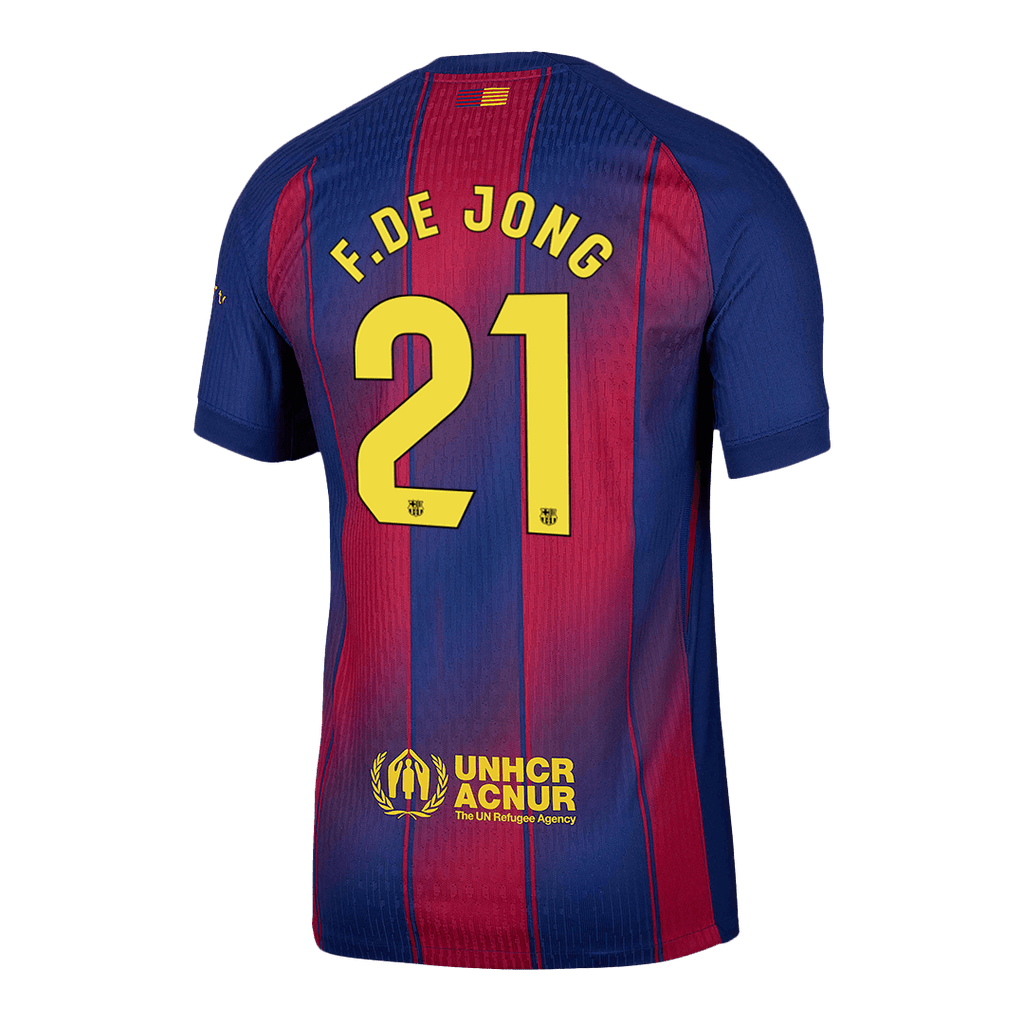 Camiseta de fútbol local del Barcelona F.DE JONG #21 auténtica 2025/26