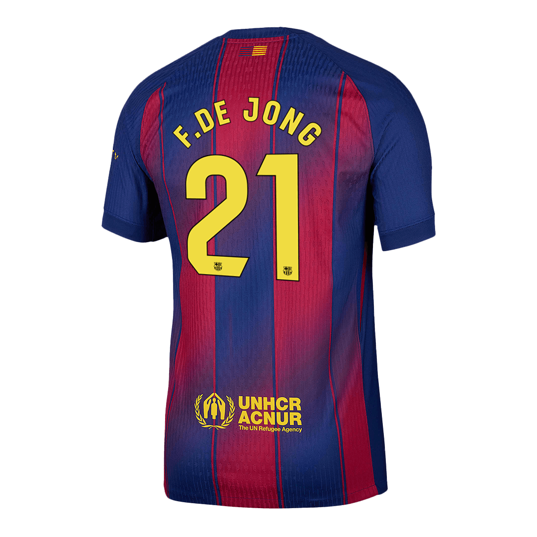 Camiseta de fútbol local del Barcelona F.DE JONG #21 auténtica 2025/26