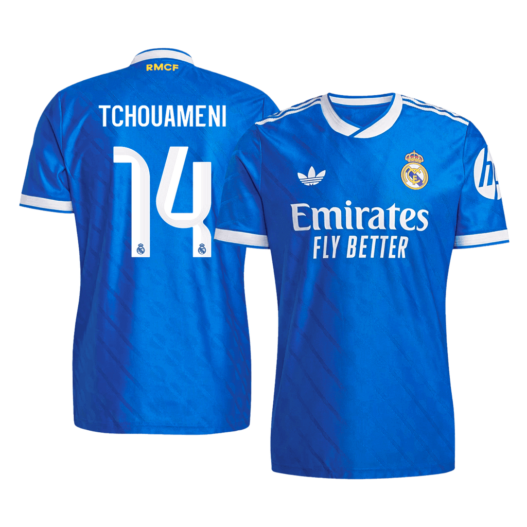 TCHOUAMENI #14 Authentic Real Madrid Third Away Soccer Jersey 2025/26 Blue - Football Shirt | SmartJerseys | Official Quality