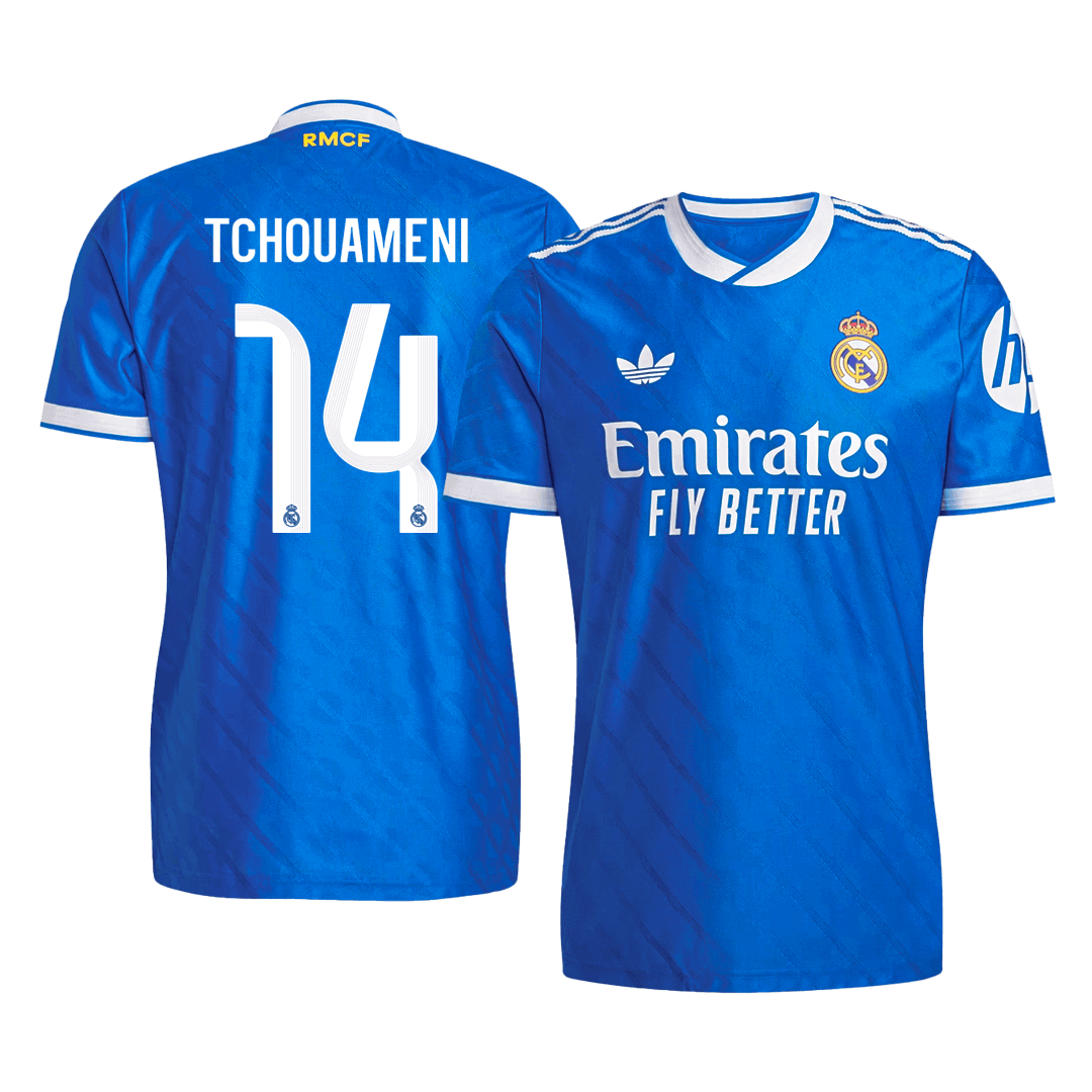 TCHOUAMENI #14 Authentic Real Madrid Third Away Soccer Jersey 2025/26 Blue - Football Shirt | SmartJerseys | Official Quality