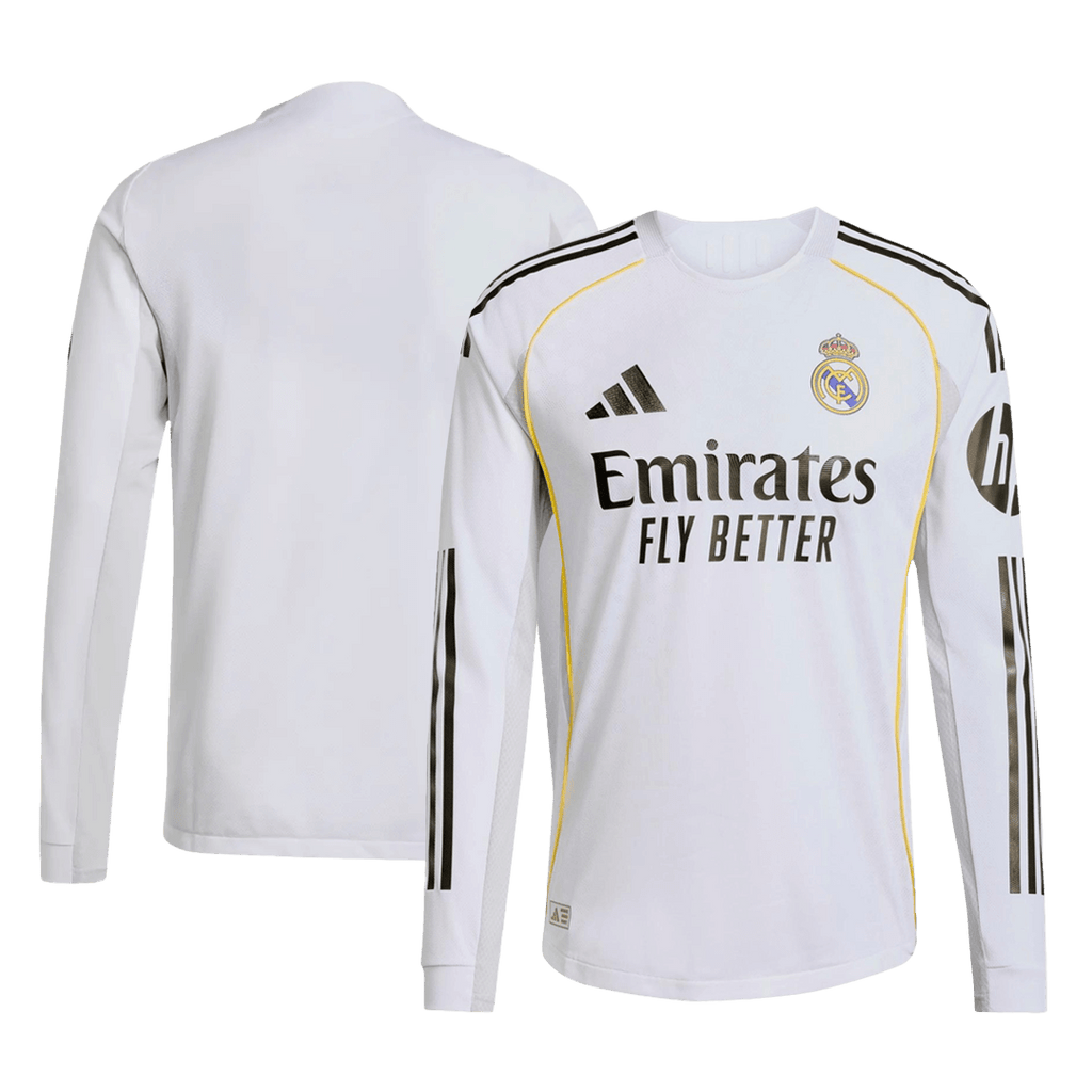 Camiseta de fútbol local de manga larga del Real Madrid 2025/26