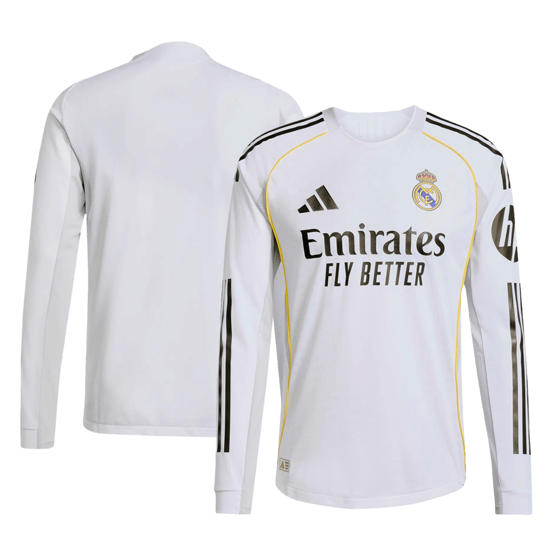 Camiseta de fútbol local de manga larga del Real Madrid 2025/26