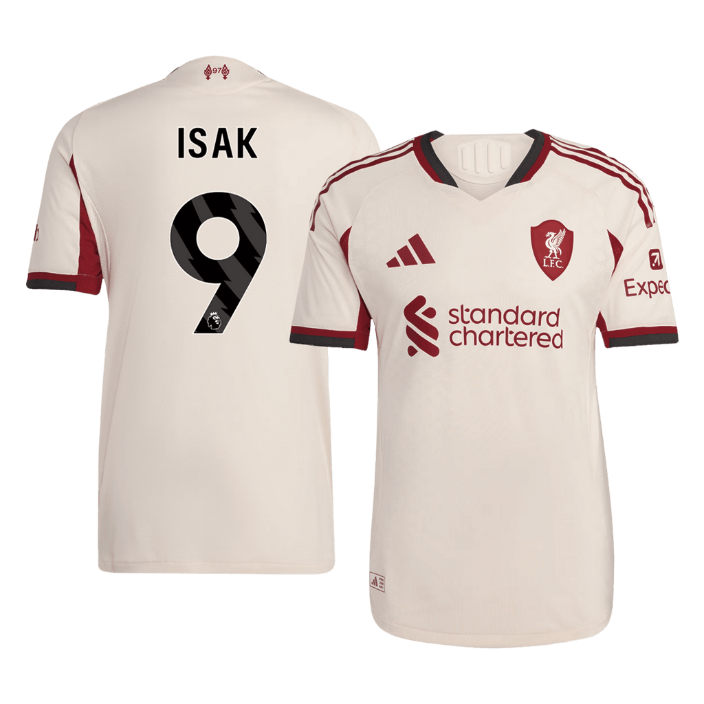 ISAK #9 Authentic Liverpool Away Soccer Jersey 25/26 White - Football Shirt | SmartJerseys | Official Quality