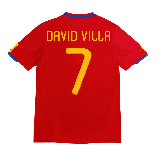 Spain DAVID VILLA #7 Home Soccer Jersey Retro 2010 - Football Shirt | SmartJerseys | Official Quality