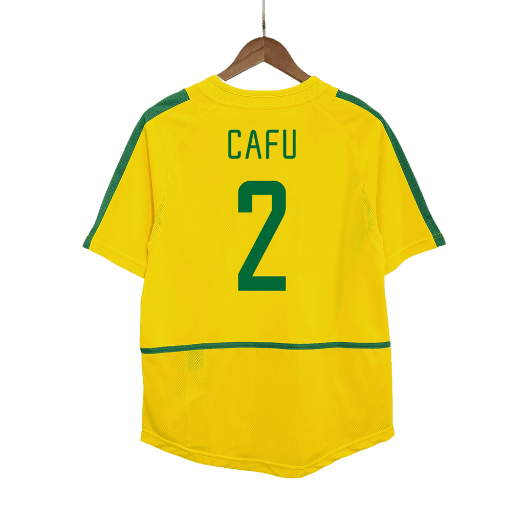 Brazil CAFU #2 Home Soccer Jersey Retro 2002/03 - Football Shirt | SmartJerseys | Official Quality