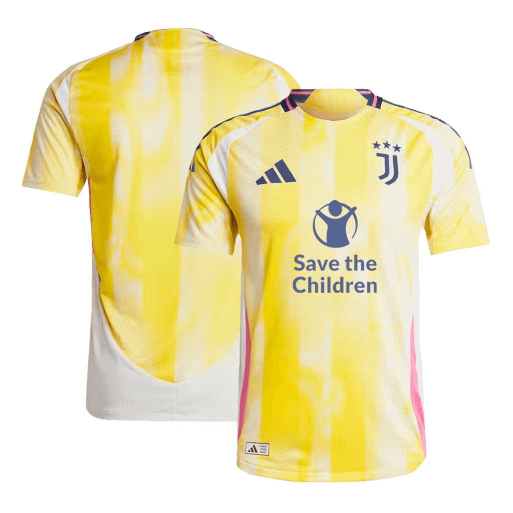 Juventus Away Soccer Jersey Authentic 2024/25- Save The Children Sponsor