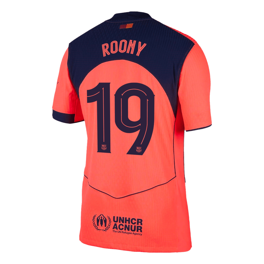 Camiseta de fútbol de visitante ROONY #19 del Barcelona, ​​color naranja, 25/26 - UCL