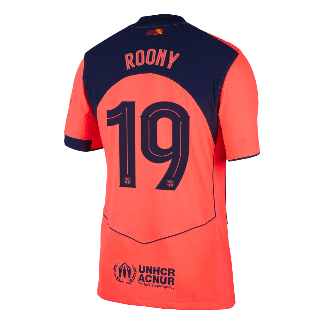 Camiseta de fútbol de visitante ROONY #19 del Barcelona, ​​color naranja, 25/26 - UCL