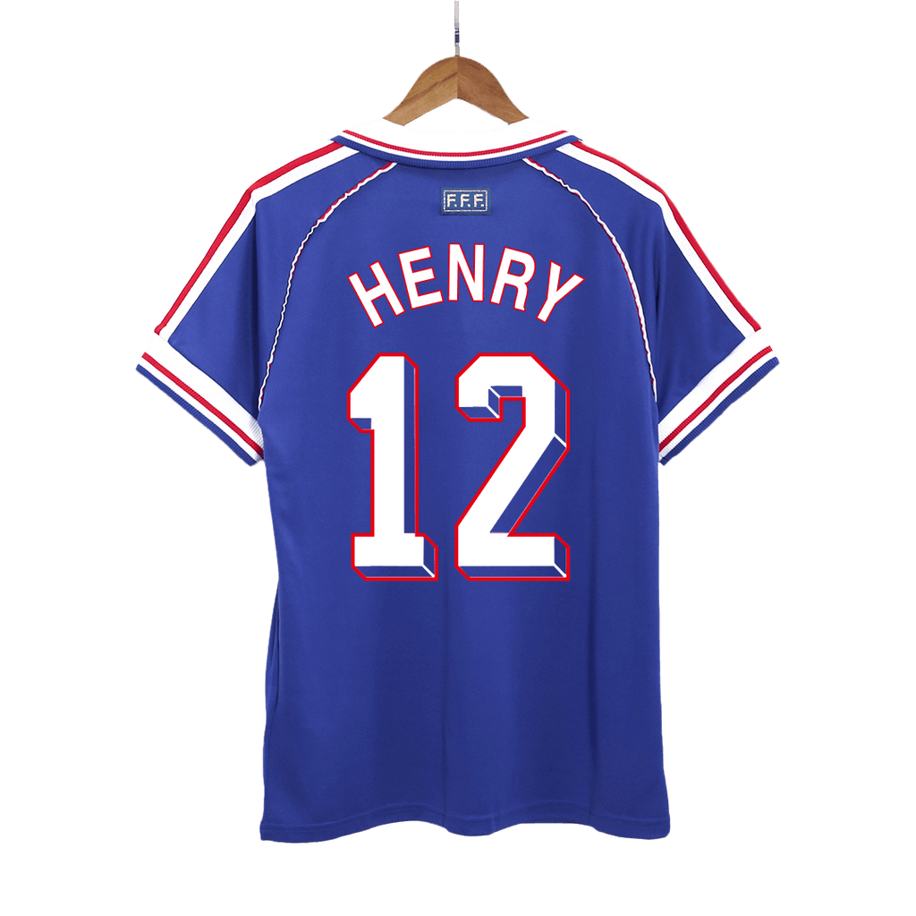 France HENRY #12 Home Soccer Jersey Retro 1998 - Football Shirt | SmartJerseys | Official Quality