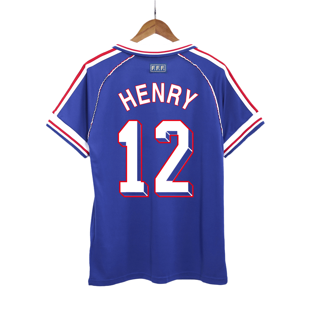 France HENRY #12 Home Soccer Jersey Retro 1998 - Football Shirt | SmartJerseys | Official Quality