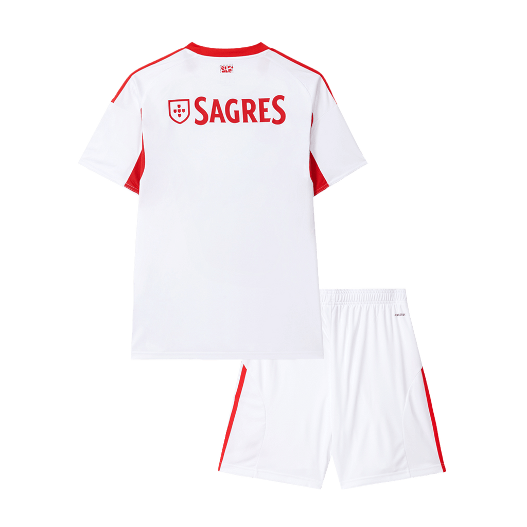 Kid's Benfica Third Away Soccer Jersey Kit 25/26 White