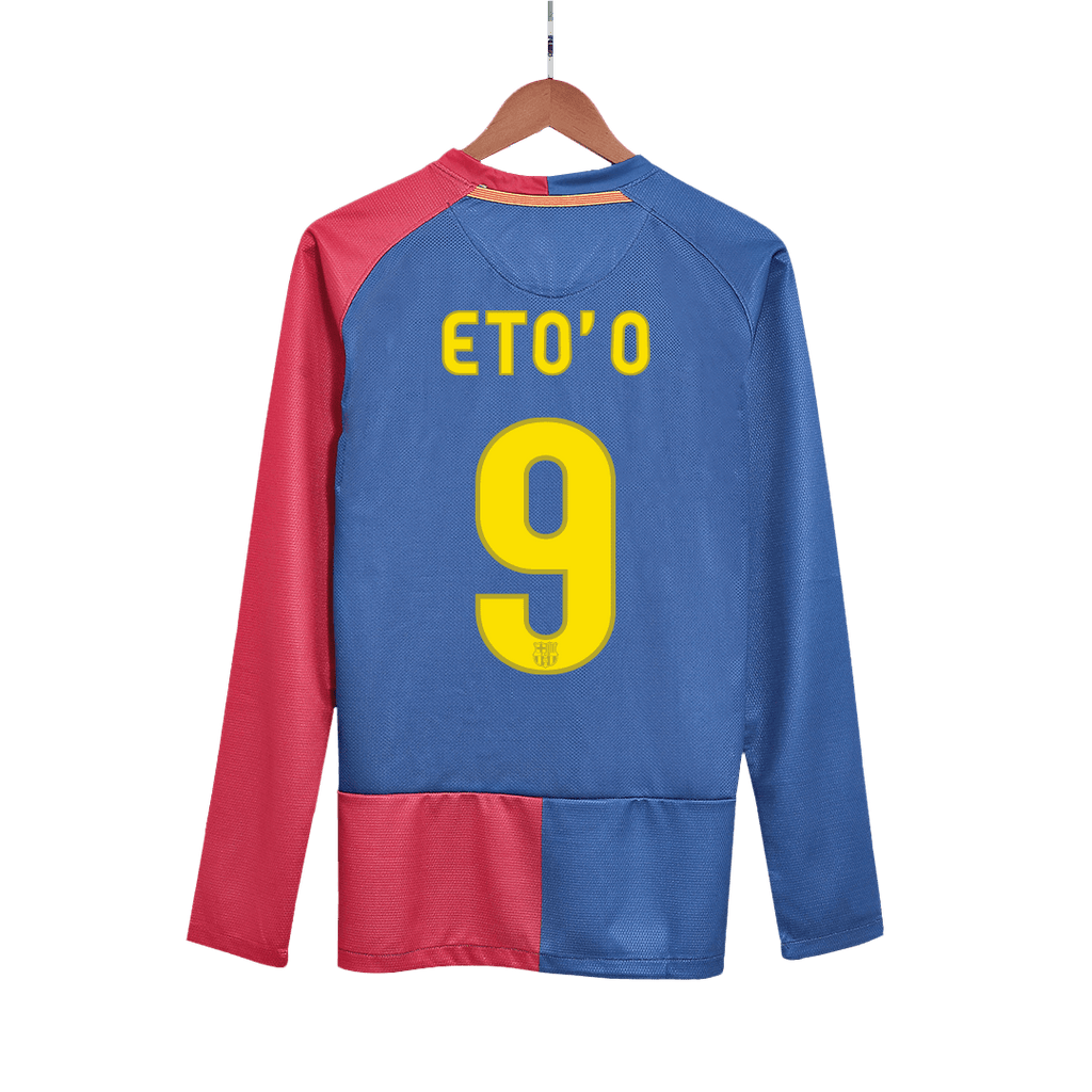 Barcelona ETO'O #9 Home Soccer Jersey Retro 2008/09 - Long Sleeve (UCL Final) - Football Shirt | SmartJerseys | Official Quality